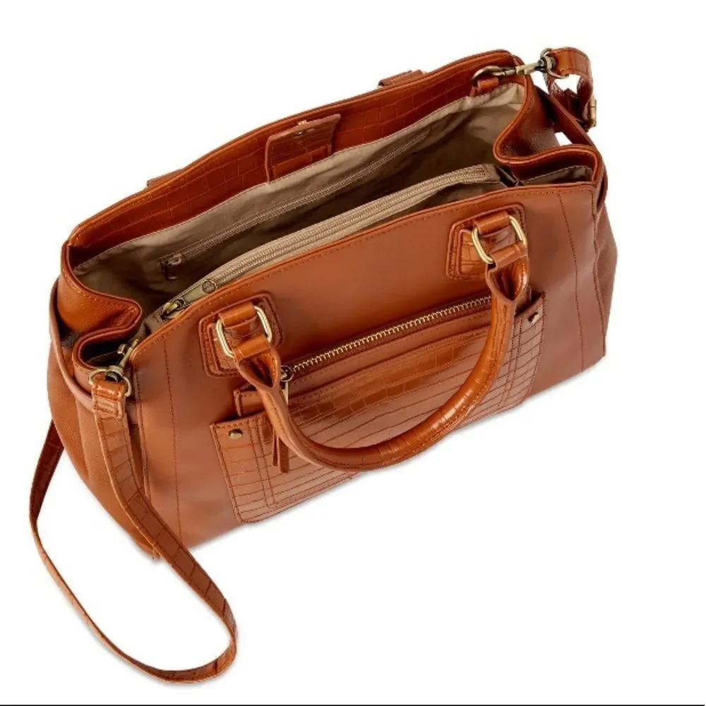 Cognac Satchel Handbag